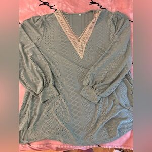 Long Sleeve Light Green Business Casual Shirt